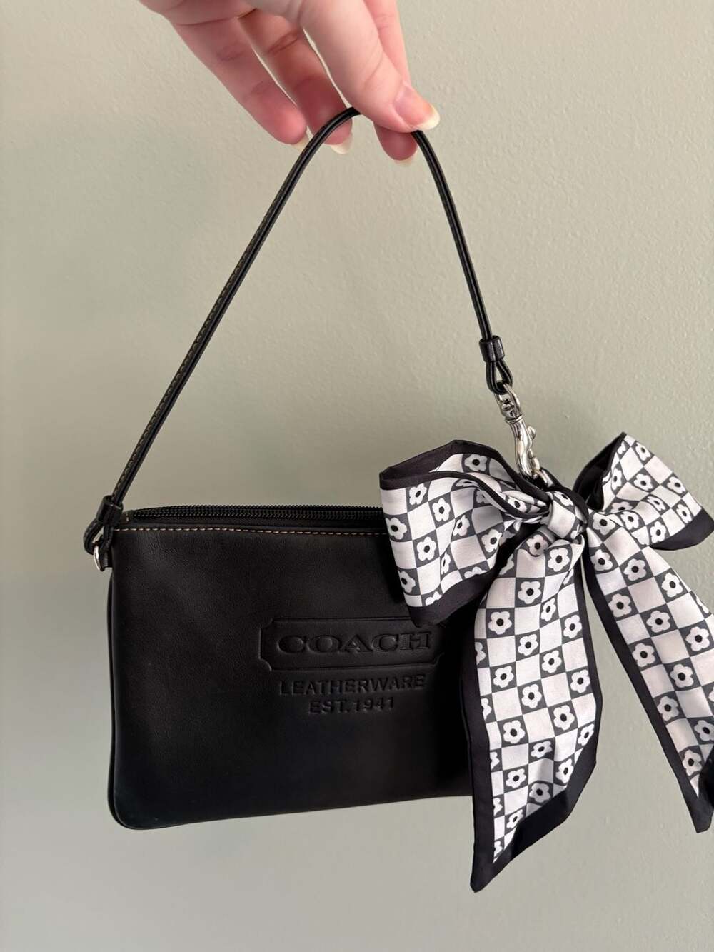 Coach Leatherware Est. 1941 Debossed Leather Wristlet